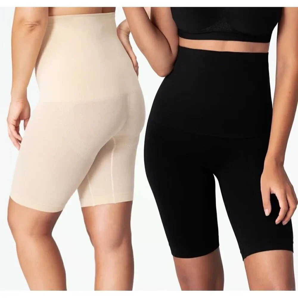 Shapermint Empetua High Waisted Shaper Shorts Sz Medium LG Nude Shapewear 55021